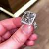 4.5ct Radiant Cut White Sapphire Engagement Ring