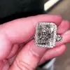 4.5ct Radiant Cut White Sapphire Engagement Ring