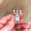 Radiant Cut Pave Eternity Band White Sapphire Massive Engagement Ring