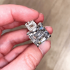 Radiant Cut Pave Eternity Band White Sapphire Massive Engagement Ring