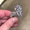 9ct Pear Cut White Sapphire Engagement Ring