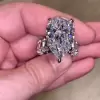 5ct Pear Cut White Sapphire Engagement Ring