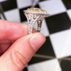 4.2ct Heart Cut Yellow Sapphire Halo Vintage Engagement Ring