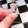 4.2ct Heart Cut Yellow Sapphire Halo Vintage Engagement Ring