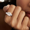 3ct Cushion Cut White Sapphire Engagement Ring