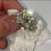 6.8ct Ice Crushed Radiant Cut White Sapphire Engagement Ring