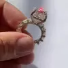 6.8ct Ice Crushed Radiant Cut White Sapphire Engagement Ring