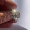 6.8ct Ice Crushed Radiant Cut White Sapphire Engagement Ring