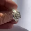 6.8ct Ice Crushed Radiant Cut White Sapphire Engagement Ring