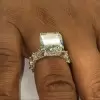 6.8ct Ice Crushed Radiant Cut White Sapphire Engagement Ring