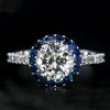 Round Cut White Sapphire Engagement Ring