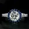 Round Cut White Sapphire Engagement Ring