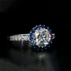 Round Cut White Sapphire Engagement Ring