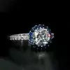 Round Cut White Sapphire Engagement Ring