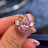 4ct Fancy Pink Pear Shape Lab-created Gemstone Ring