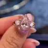 4ct Fancy Pink Pear Shape Lab-created Gemstone Ring
