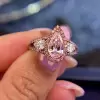 4ct Fancy Pink Pear Shape Lab-created Gemstone Ring