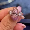4ct Fancy Pink Pear Shape Lab-created Gemstone Ring