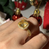 5ct Cushion Cut Yellow Sapphire Halo Ring