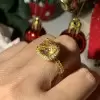 5ct Cushion Cut Yellow Sapphire Halo Ring