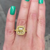5ct Cushion Cut Yellow Sapphire Halo Ring