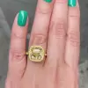 5ct Cushion Cut Yellow Sapphire Halo Ring