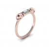 Baguette Cut White Sapphire Unique Skull Rose Gold Stackable Ring