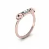 Baguette Cut White Sapphire Unique Skull Rose Gold Stackable Ring