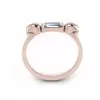 Baguette Cut White Sapphire Unique Skull Rose Gold Stackable Ring