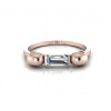 Baguette Cut White Sapphire Unique Skull Rose Gold Stackable Ring