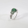 Round Cut 1.65ct Emerald Halo Skull Engagement Ring