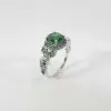 Round Cut 1.65ct Emerald Halo Skull Engagement Ring