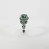 Round Cut 1.65ct Emerald Halo Skull Engagement Ring