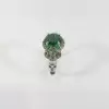 Round Cut 1.65ct Emerald Halo Skull Engagement Ring