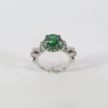 Round Cut 1.65ct Emerald Halo Skull Engagement Ring