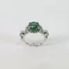 Round Cut 1.65ct Emerald Halo Skull Engagement Ring