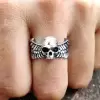 Skull With Wings 925 Sterling Silver Engagement Ring For Men
