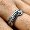 Unique Gothic Skull Black Gold Silver Band For Men