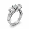 Round Cut 0.75ct Sterling Silver Skull Engagement Ring
