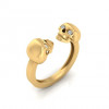 Spooky Skull White Sapphire Open Ring
