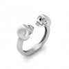 Spooky Skull White Sapphire Open Ring