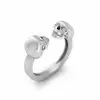 Spooky Skull White Sapphire Open Ring