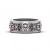 Gothic Spooky Skull Ruby Wedding Band