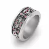Gothic Spooky Skull Ruby Wedding Band