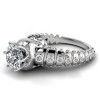 Round Cut 1.3ct White Sapphire Spine Bones Shank Skull With Crown Ring