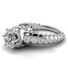 Round Cut 1.3ct White Sapphire Spine Bones Shank Skull With Crown Ring