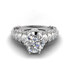 Round Cut 1.3ct White Sapphire Spine Bones Shank Skull With Crown Ring