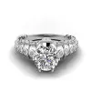 Round Cut 1.3ct White Sapphire Spine Bones Shank Skull With Crown Ring