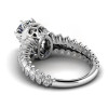 Round Cut 1.3ct White Sapphire Spine Bones Shank Skull With Crown Ring