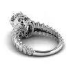 Round Cut 1.3ct White Sapphire Spine Bones Shank Skull With Crown Ring